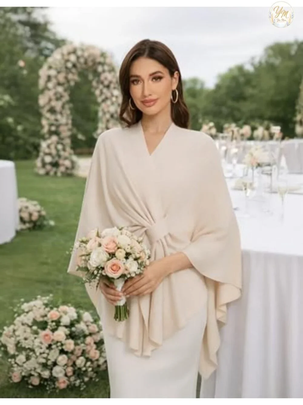 Elegant Poncho Shawl Wrap Buttery Soft Viscose Blend